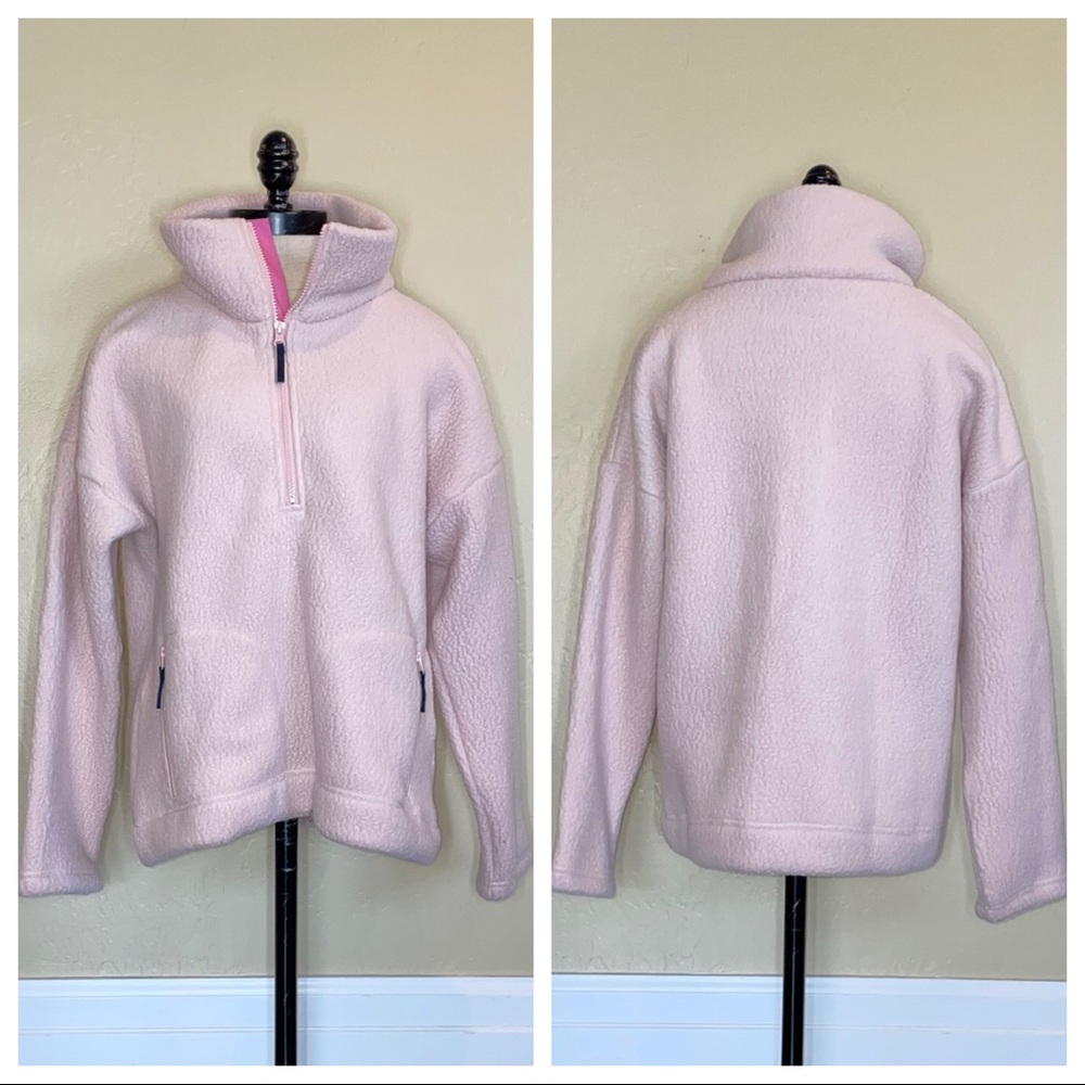 J Crew Polartec® Fleece Half-Zip Pullover Jacket Pale Pink Size Medium